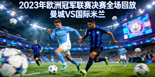 2023年欧洲冠军联赛决赛全场回放封面，曼城与国际米兰球员在比赛中